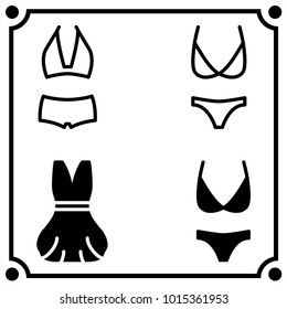 woman clothes set icon vector