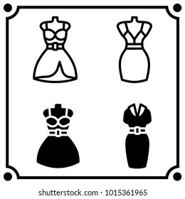 woman clothes set icon vector