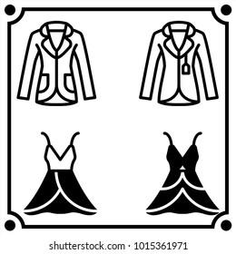 woman clothes set icon vector