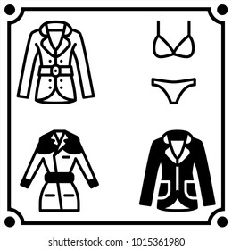 woman clothes set icon vector