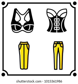woman clothes set icon vector