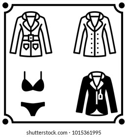 woman clothes set icon vector