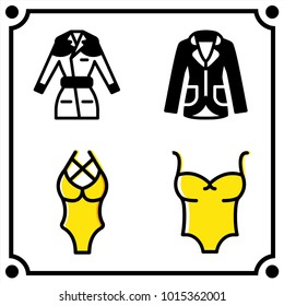 woman clothes set icon vector