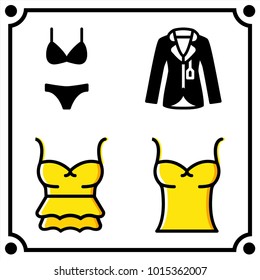 woman clothes set icon vector
