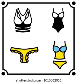 woman clothes set icon vector