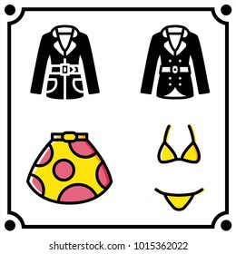 woman clothes set icon vector