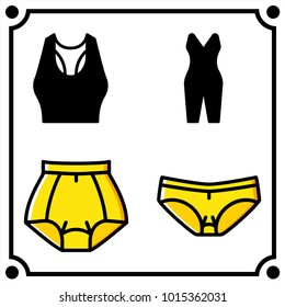 woman clothes set icon vector