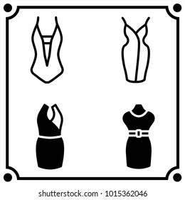 woman clothes set icon vector