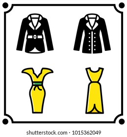 woman clothes set icon vector