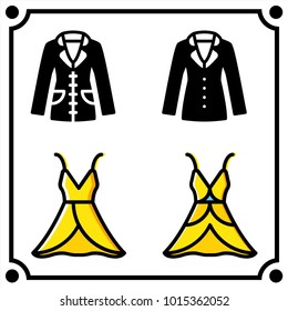 woman clothes set icon vector