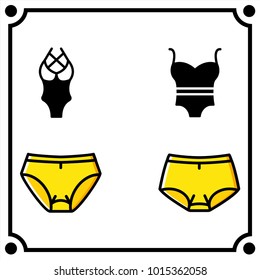 woman clothes set icon vector