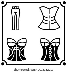 woman clothes set icon vector