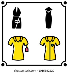 woman clothes set icon vector