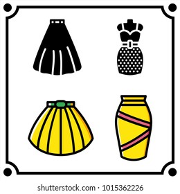 woman clothes set icon vector