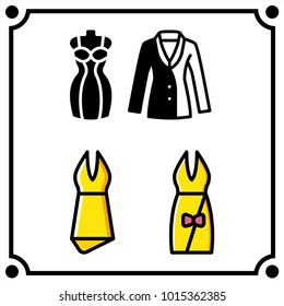 woman clothes set icon vector