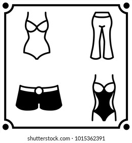 woman clothes set icon vector