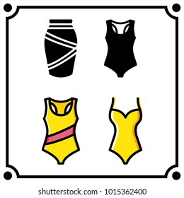 woman clothes set icon vector