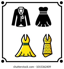 woman clothes set icon vector