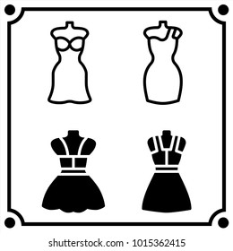 woman clothes set icon vector