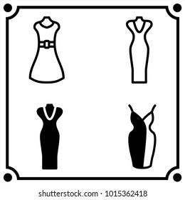 woman clothes set icon vector