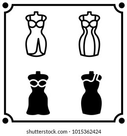 woman clothes set icon vector