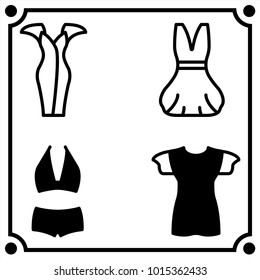 woman clothes set icon vector