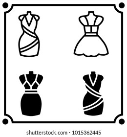 woman clothes set icon vector