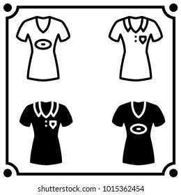woman clothes set icon vector