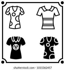 woman clothes set icon vector