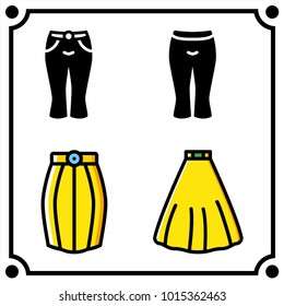 woman clothes set icon vector