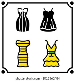 woman clothes set icon vector