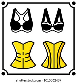 woman clothes set icon vector
