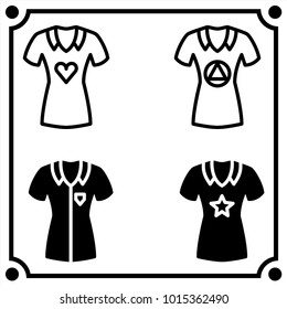 woman clothes set icon vector