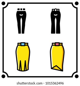 woman clothes set icon vector