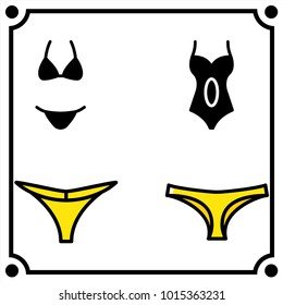 woman clothes set icon vector