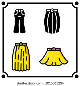 woman clothes set icon vector