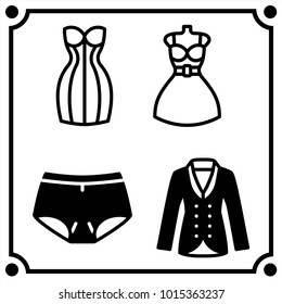 woman clothes set icon vector