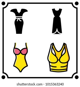 woman clothes set icon vector