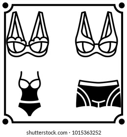 woman clothes set icon vector