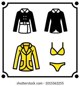 woman clothes set icon vector