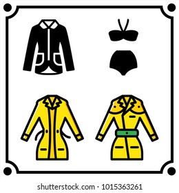 woman clothes set icon vector