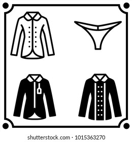 woman clothes set icon vector