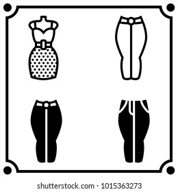 woman clothes set icon vector