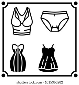 woman clothes set icon vector