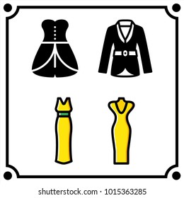 woman clothes set icon vector