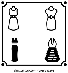 woman clothes set icon vector