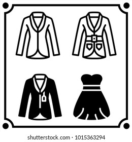 woman clothes set icon vector