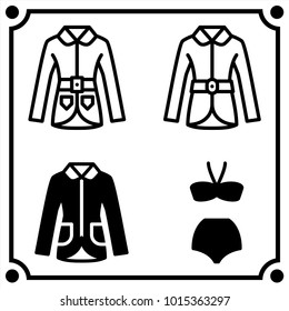 woman clothes set icon vector