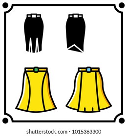 woman clothes set icon vector