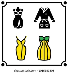 woman clothes set icon vector